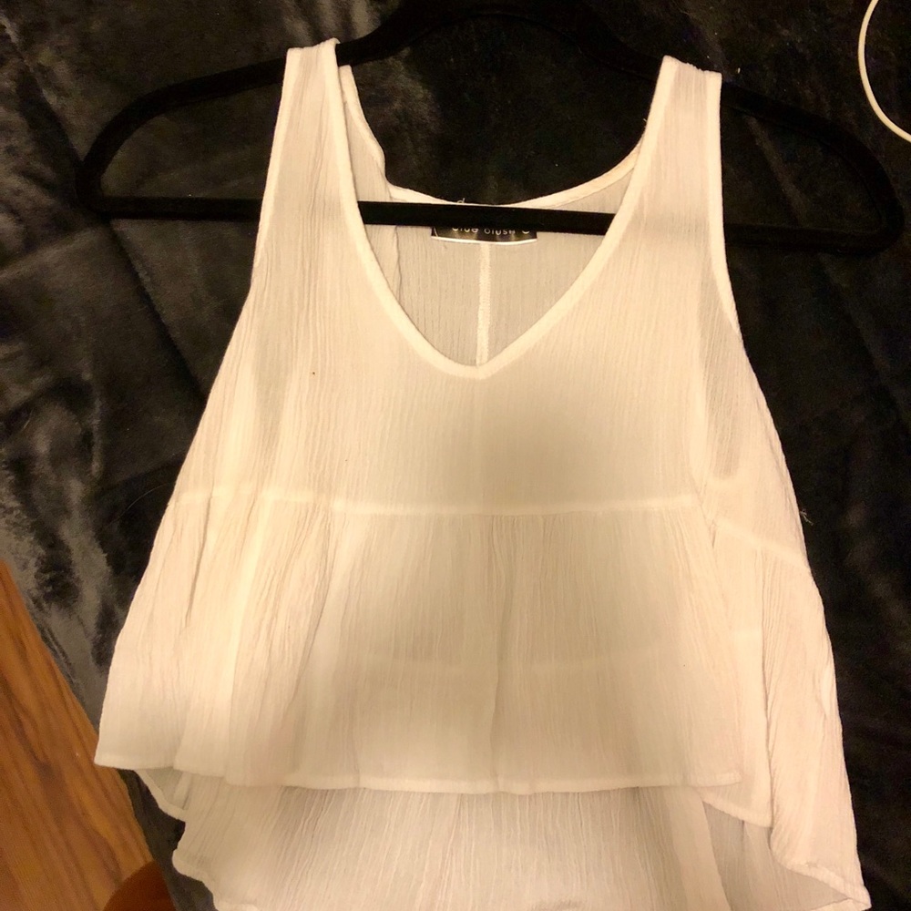 White tank top crop top